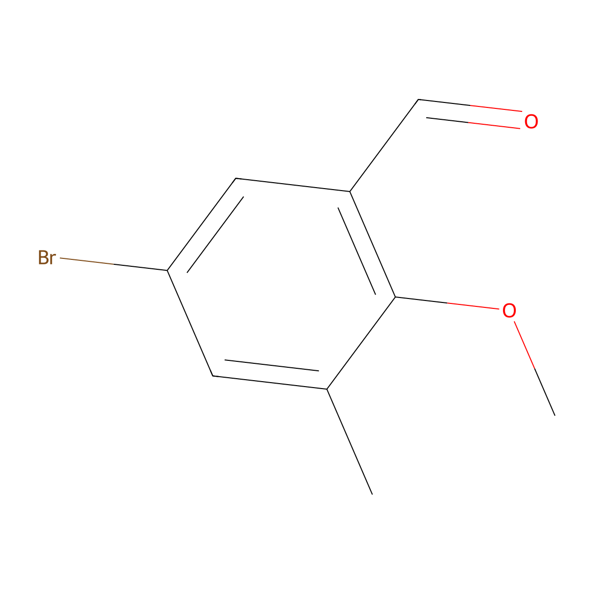 5-Bromo-2-methoxy-3-methylbenzaldehyde molecular structure, CAS 145742-37-6