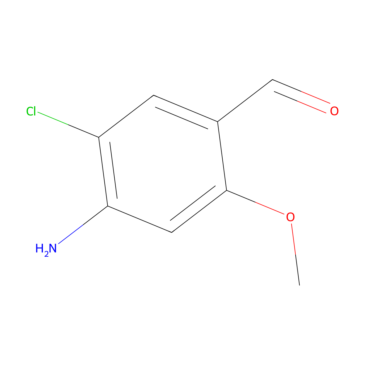 4-Amino-5-chloro-2-methoxybenzaldehyde molecular structure, CAS 145742-50-3