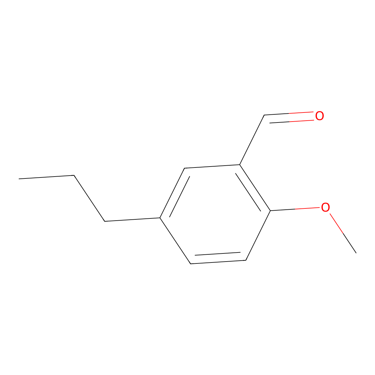 2-Methoxy-5-propylbenzaldehyde molecular structure, CAS 145742-54-7