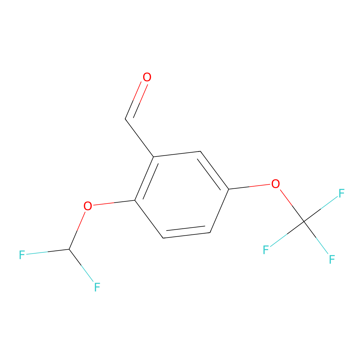 2-(Difluoromethoxy)-5-(trifluoromethoxy)benzaldehyde molecular structure, CAS 145742-61-6