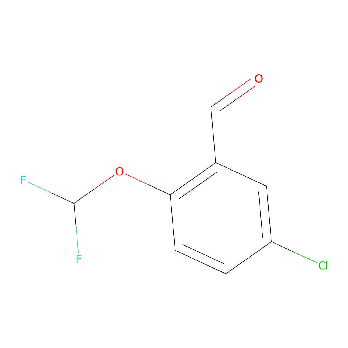 5-Chloro-2-(difluoromethoxy)benzaldehyde molecular structure, CAS 145742-68-3
