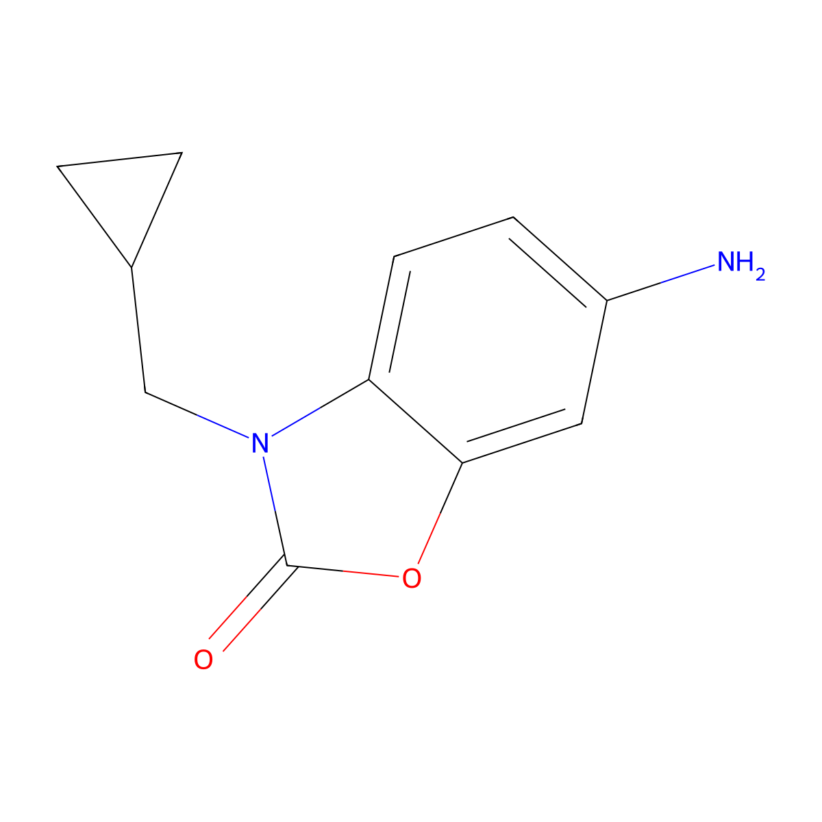 6-Amino-3-(cyclopropylmethyl)-2,3-dihydro-1,3-benzoxazol-2-one molecular structure, CAS 1457420-33-5