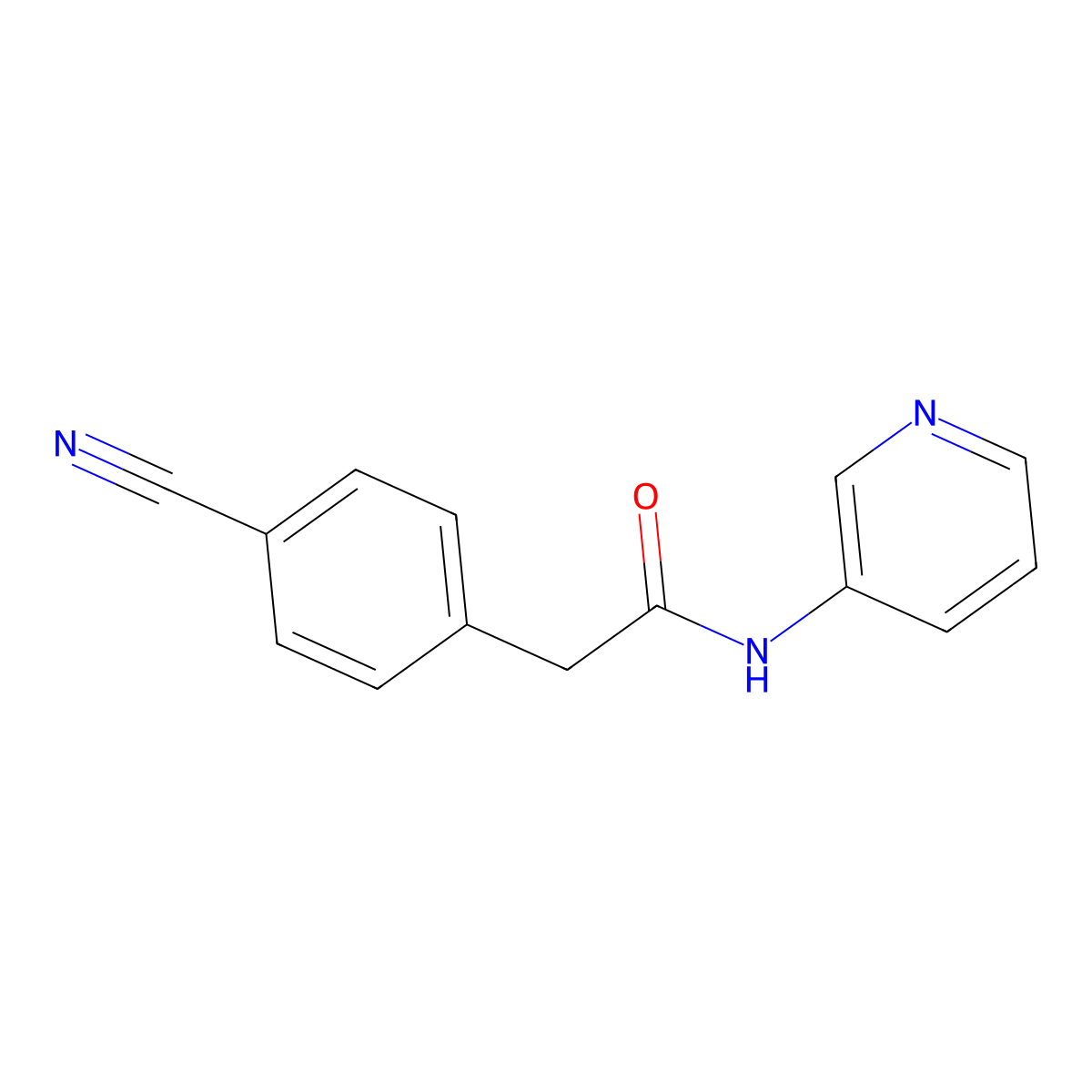 2-(4-cyanophenyl)-N-(pyridin-3-yl)acetamide molecular structure, CAS 1457428-12-4