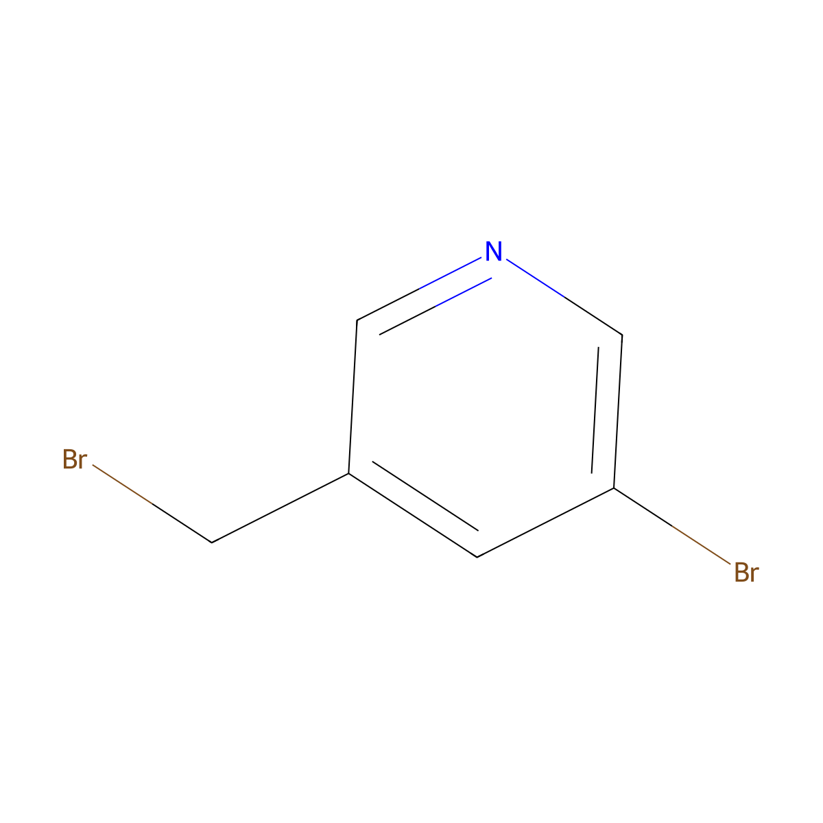 3-Bromo-5-(bromomethyl)pyridine molecular structure, CAS 145743-85-7