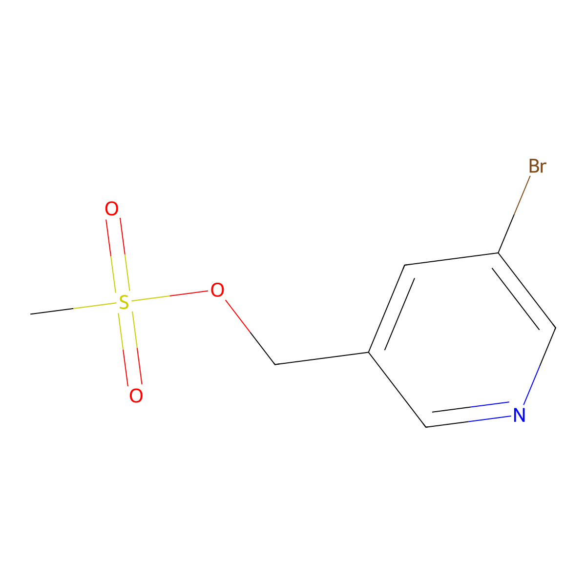 (5-Bromopyridin-3-yl)methyl methanesulfonate molecular structure, CAS 145743-86-8