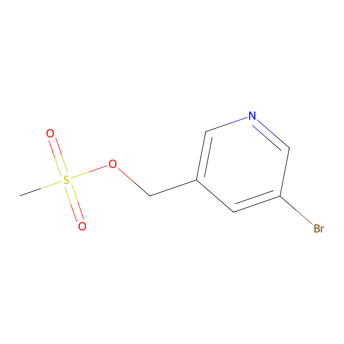 (5-Bromopyridin-3-yl)methyl methanesulfonate molecular structure, CAS 145743-86-8