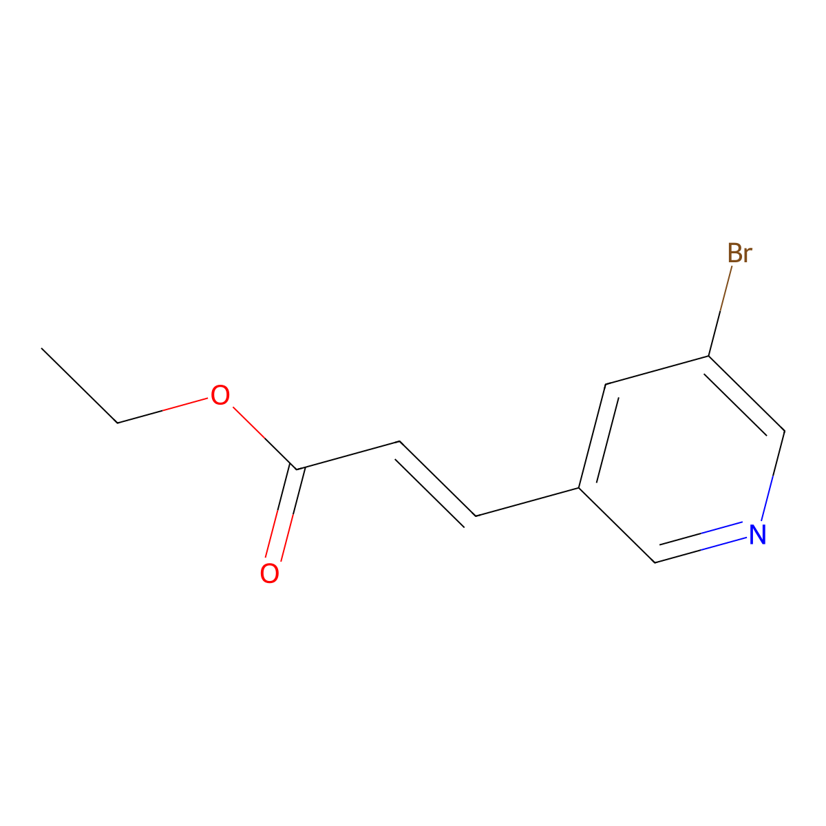 Ethyl (2E)-3-(5-bromopyridin-3-yl)prop-2-enoate molecular structure, CAS 145743-88-0