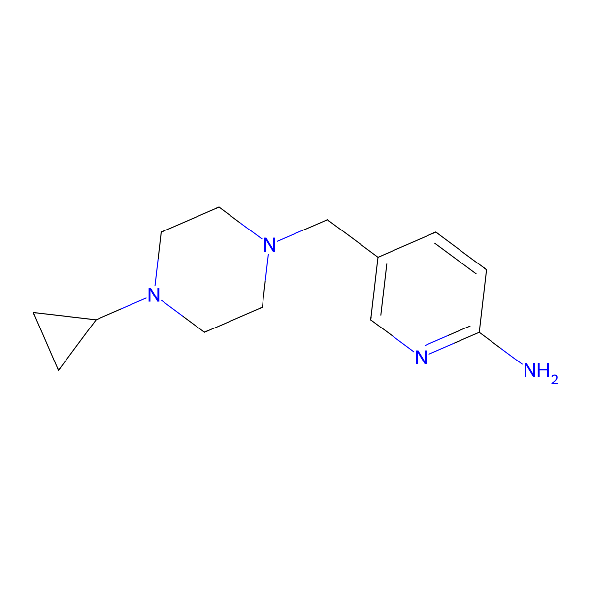 5-[(4-Cyclopropylpiperazin-1-yl)methyl]pyridin-2-amine molecular structure, CAS 1457441-68-7