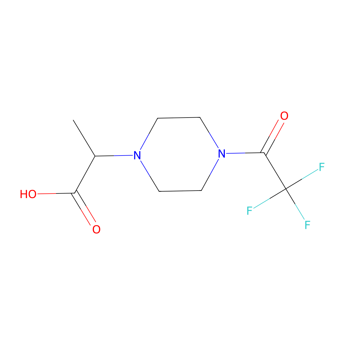 2-[4-(Trifluoroacetyl)piperazin-1-yl]propanoic acid molecular structure, CAS 1457492-21-5