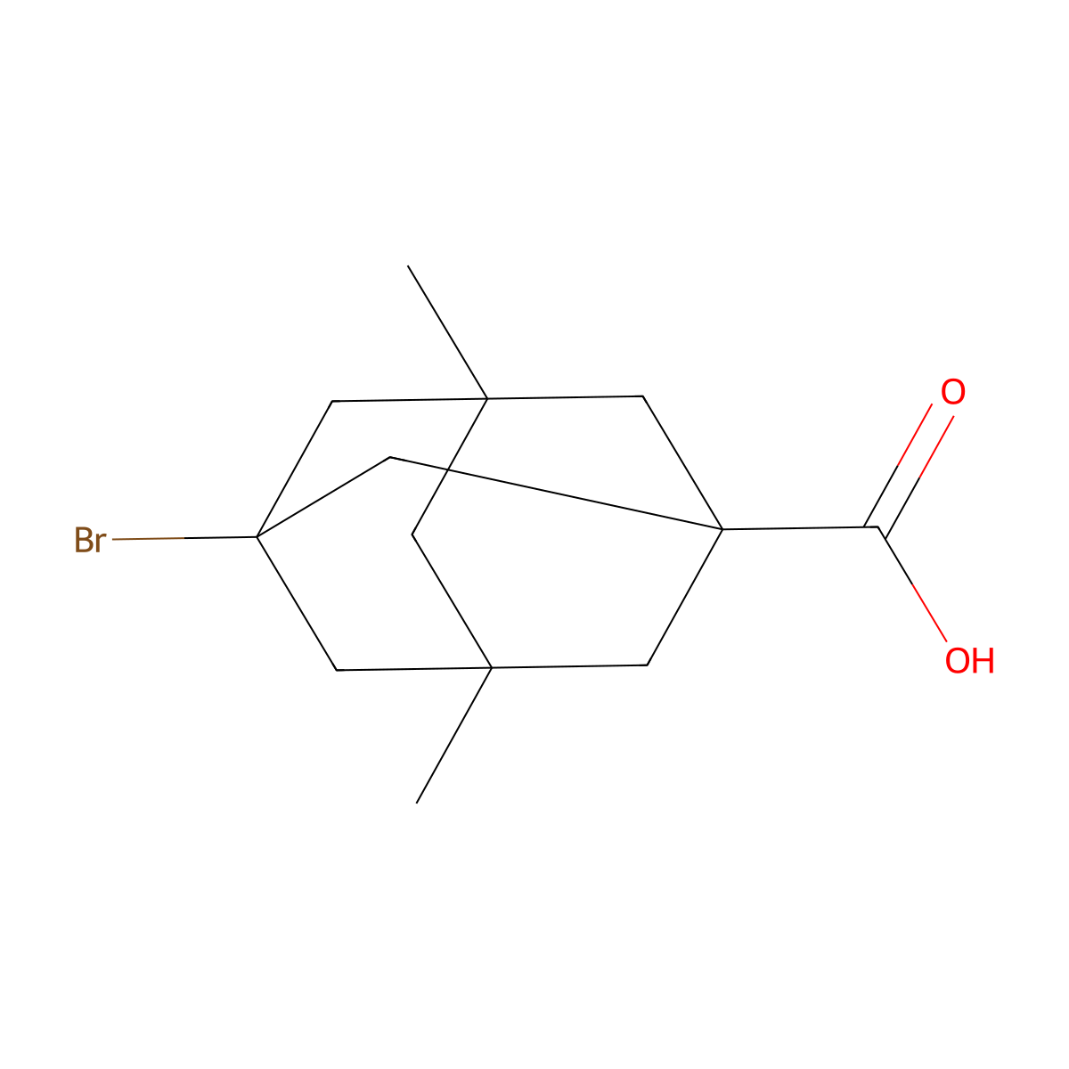 3-Bromo-5,7-dimethyladamantane-1-carboxylic acid molecular structure, CAS 14575-02-1
