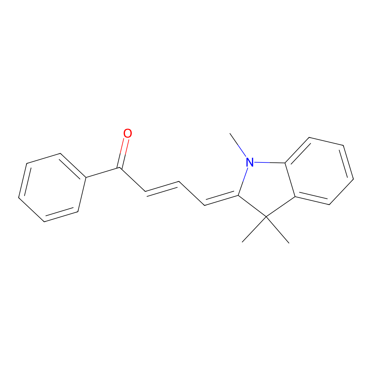 (E)-1-phenyl-4-((E)-1,3,3-trimethylindolin-2-ylidene)but-2-en-1-one molecular structure, CAS 14575-25-8