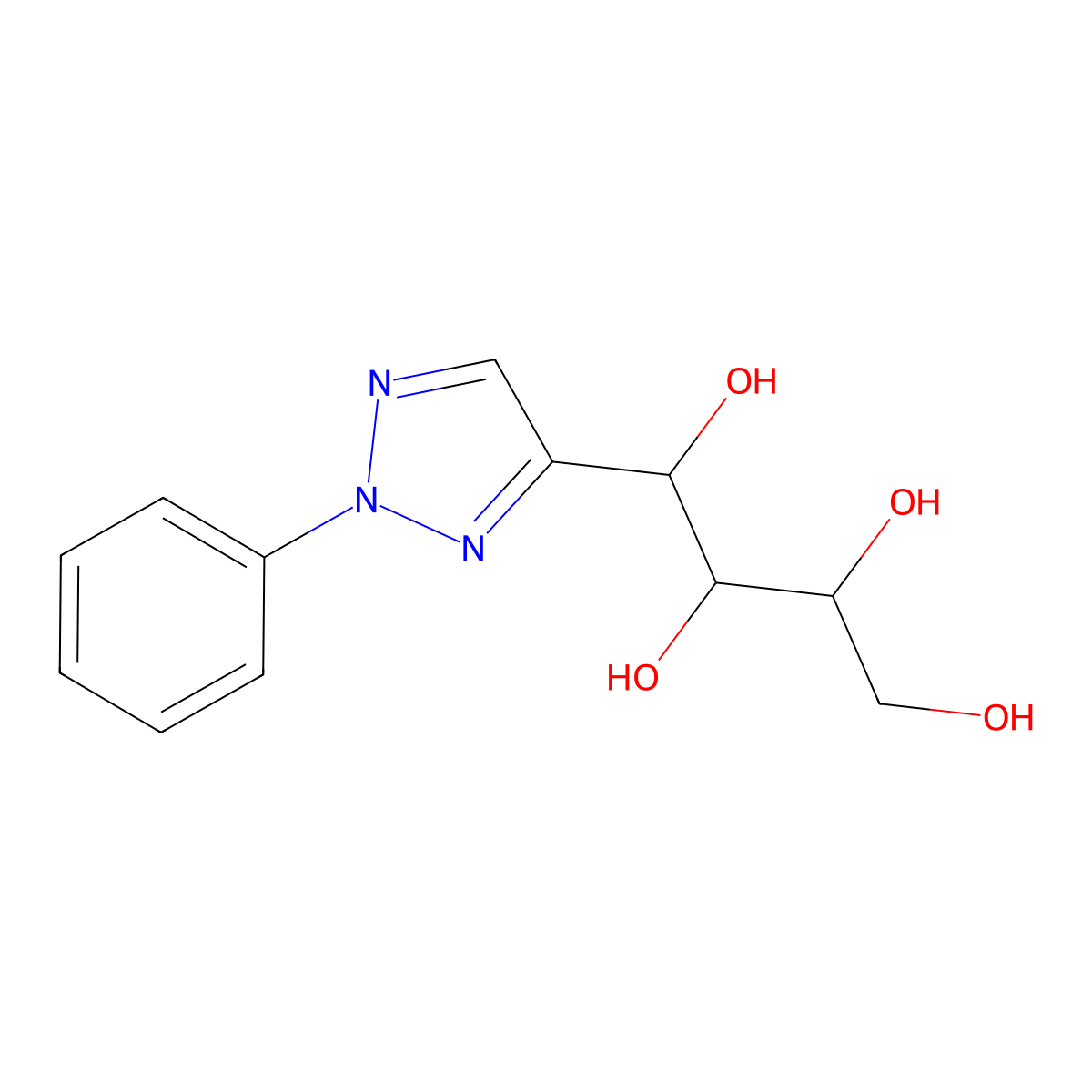 1-(2-phenyl-2H-1,2,3-triazol-4-yl)butane-1,2,3,4-tetrol molecular structure, CAS 14575-41-8