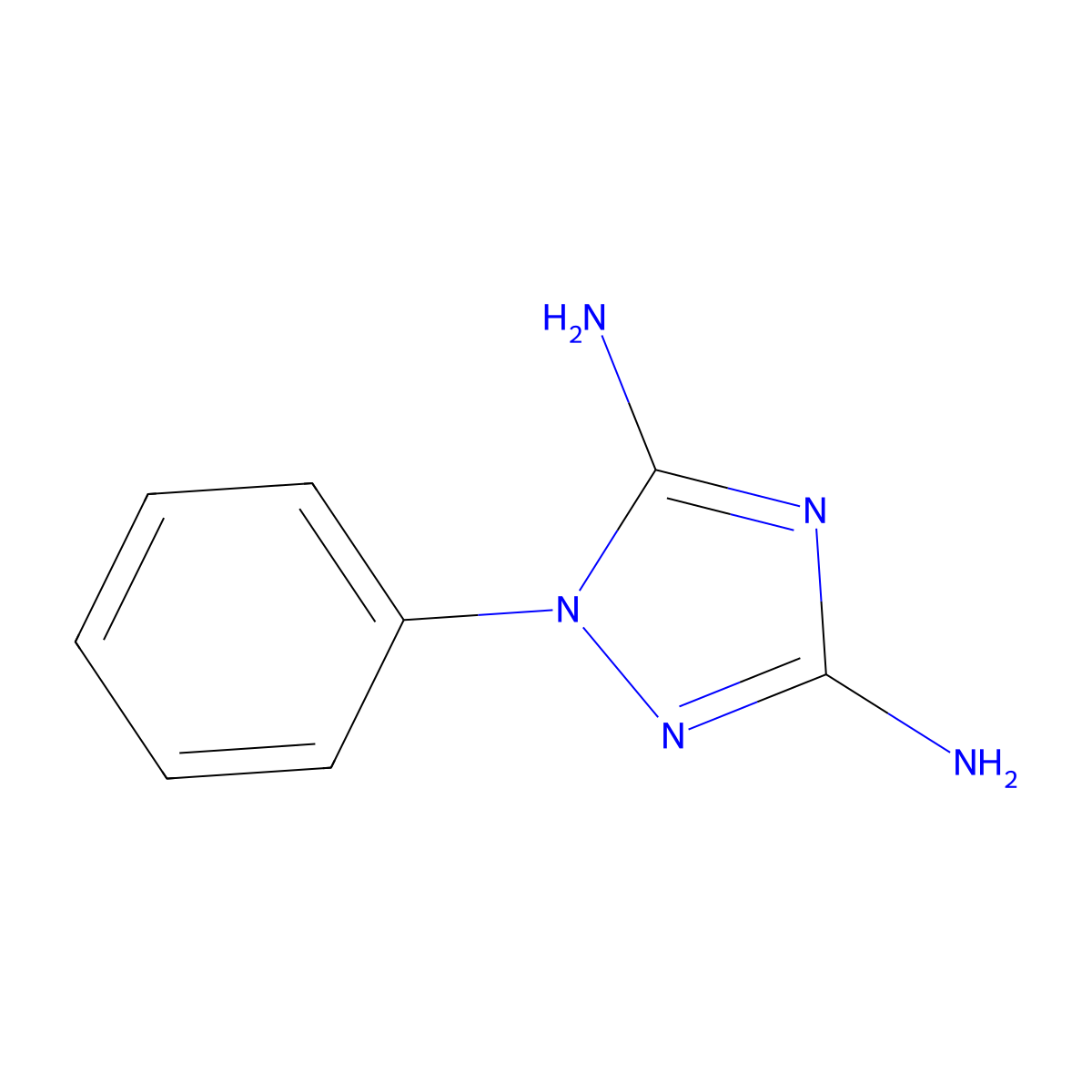 1-Phenyl-1H-1,2,4-triazole-3,5-diamine molecular structure, CAS 14575-59-8