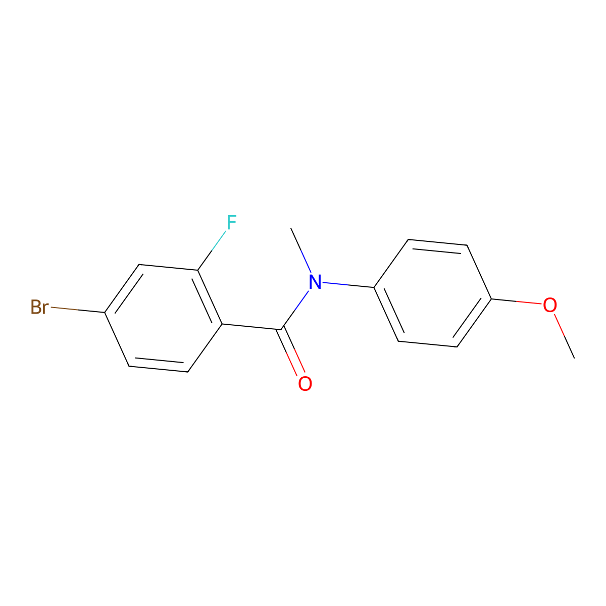 4-bromo-2-fluoro-N-(4-methoxyphenyl)-N-methylbenzamide molecular structure, CAS 1457516-39-0