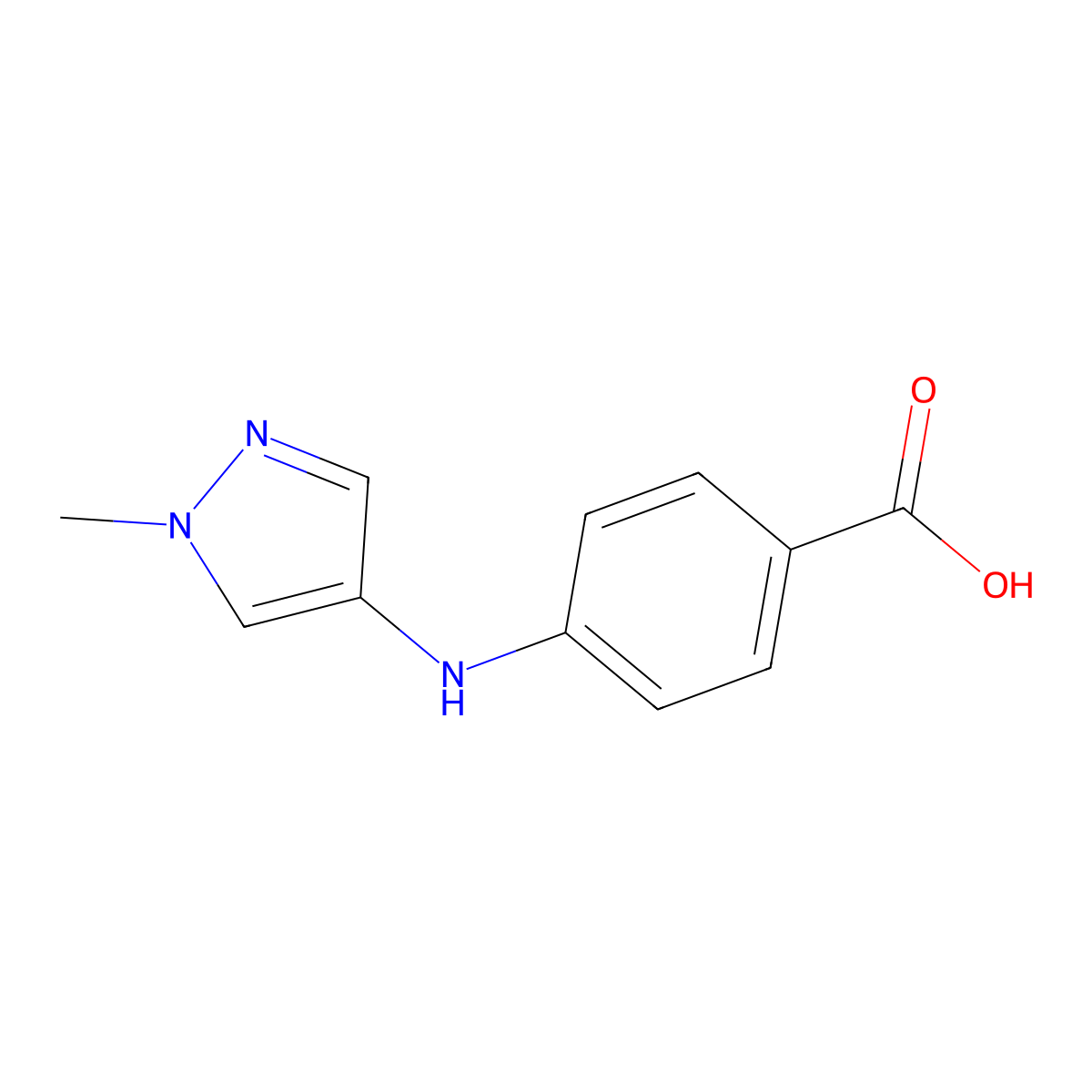 4-[(1-methyl-1H-pyrazol-4-yl)amino]benzoic acid molecular structure, CAS 1457535-50-0