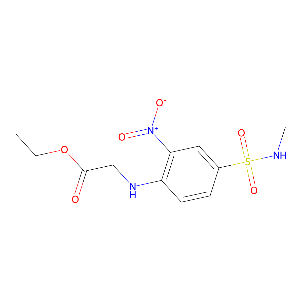 Ethyl 2-{[4-(methylsulfamoyl)-2-nitrophenyl]amino}acetate molecular structure, CAS 1457551-40-4