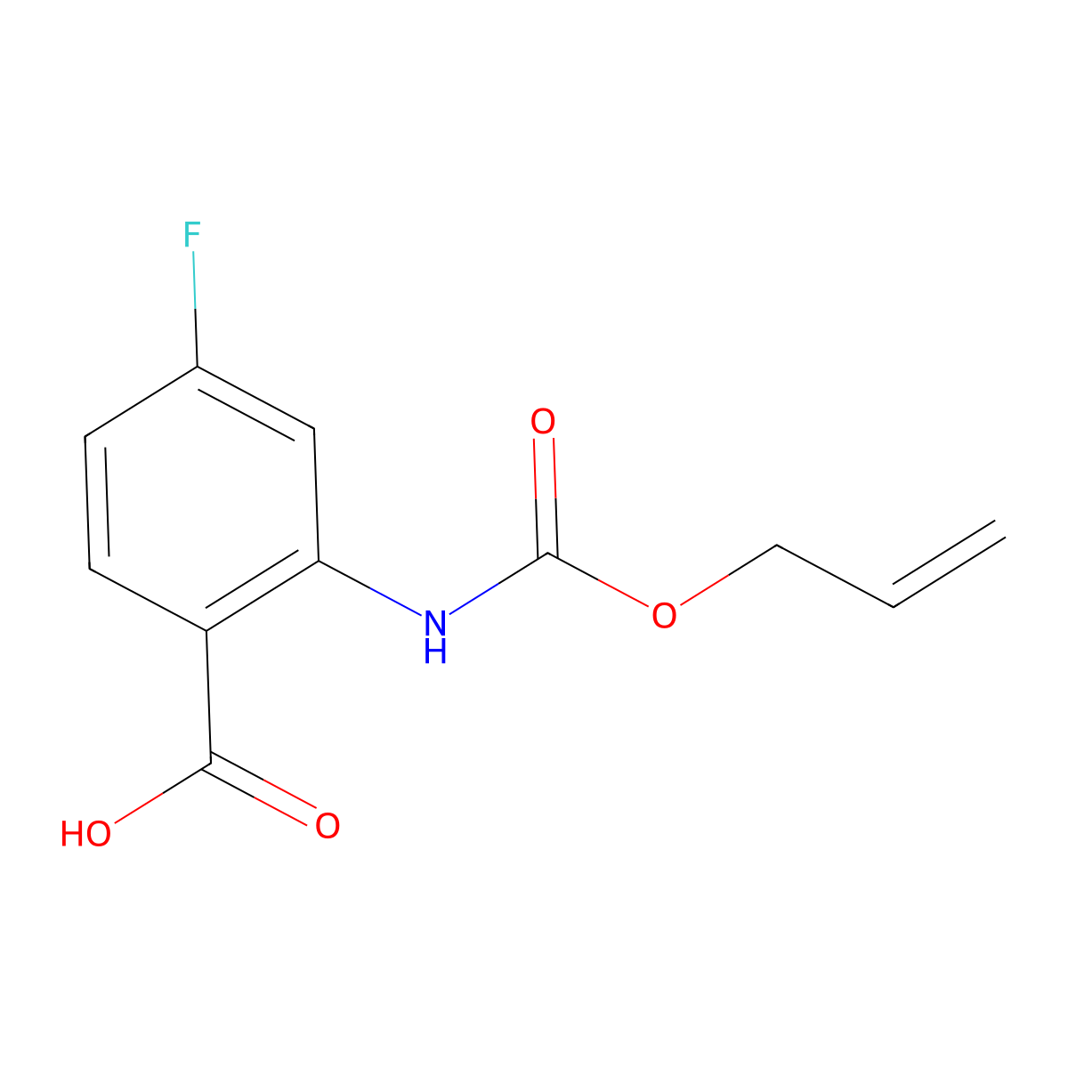 4-Fluoro-2-{[(prop-2-en-1-yloxy)carbonyl]amino}benzoic acid molecular structure, CAS 1457565-90-0