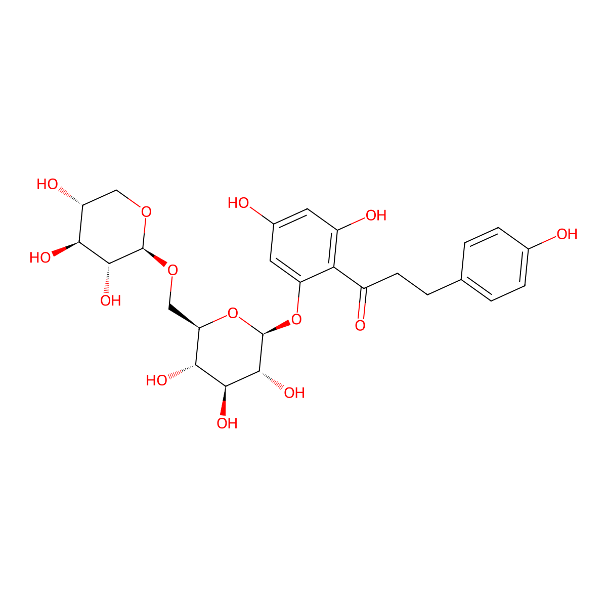 Phloretin 2a(2)-xyloglucoside molecular structure, CAS 145758-09-4