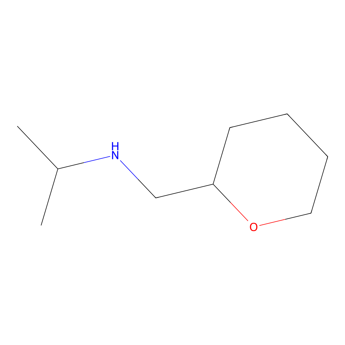 (Oxan-2-ylmethyl)(propan-2-yl)amine molecular structure, CAS 145759-90-6