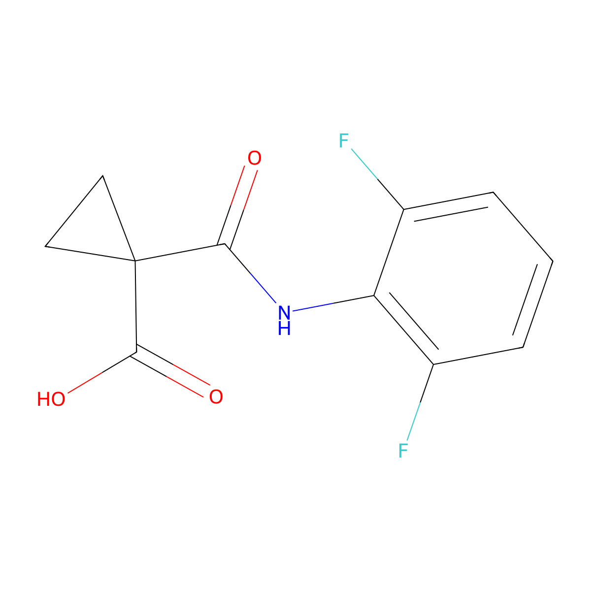 1-[(2,6-Difluorophenyl)carbamoyl]cyclopropane-1-carboxylic acid molecular structure, CAS 1457594-17-0