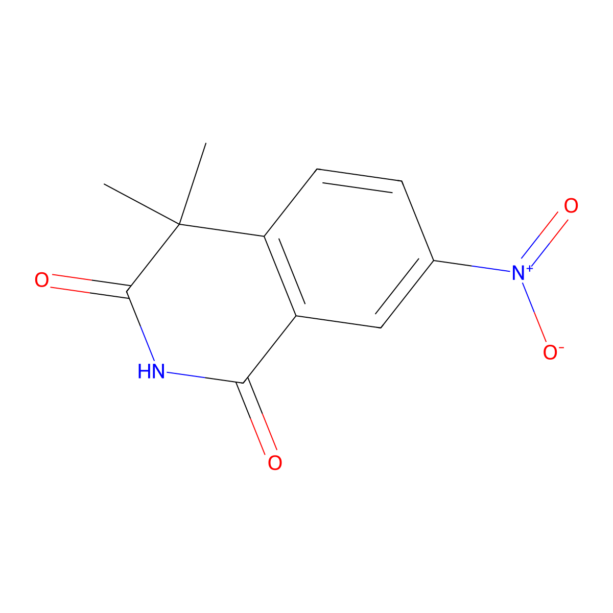 1,3(2H,4H)-Isoquinolinedione, 4,4-dimethyl-7-nitro- molecular structure, CAS 14576-21-7