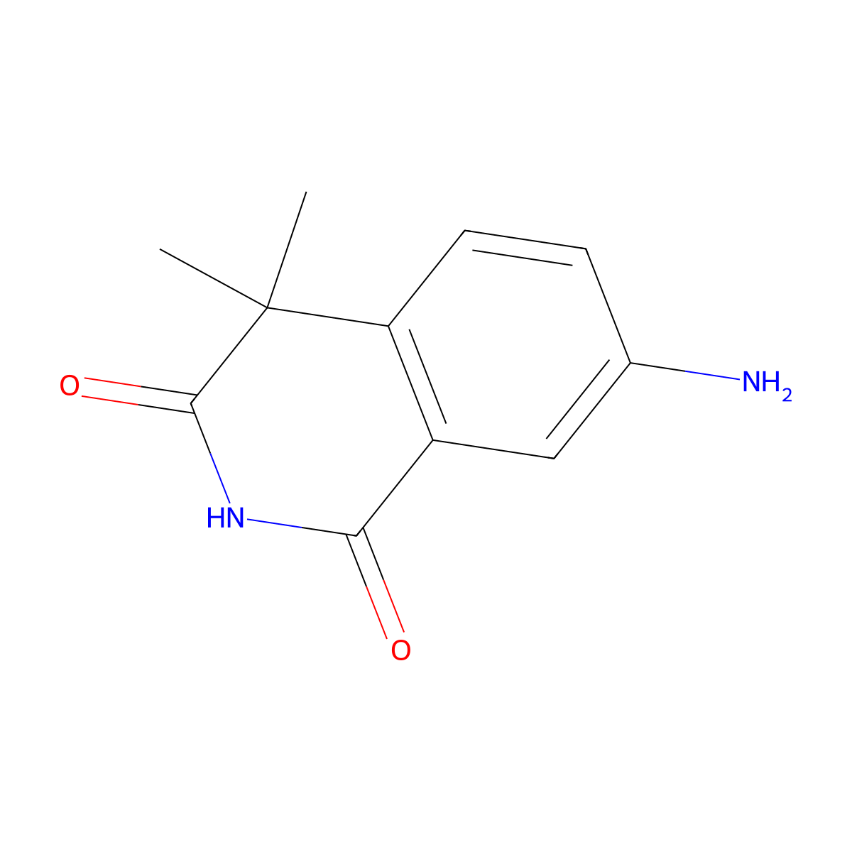7-amino-4,4-dimethylisoquinoline-1,3(2H,4H)-dione molecular structure, CAS 14576-22-8