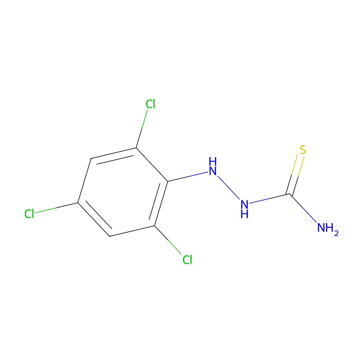 2-(2,4,6-Trichlorophenyl)-1-hydrazinecarbothioamide molecular structure, CAS 14576-98-8