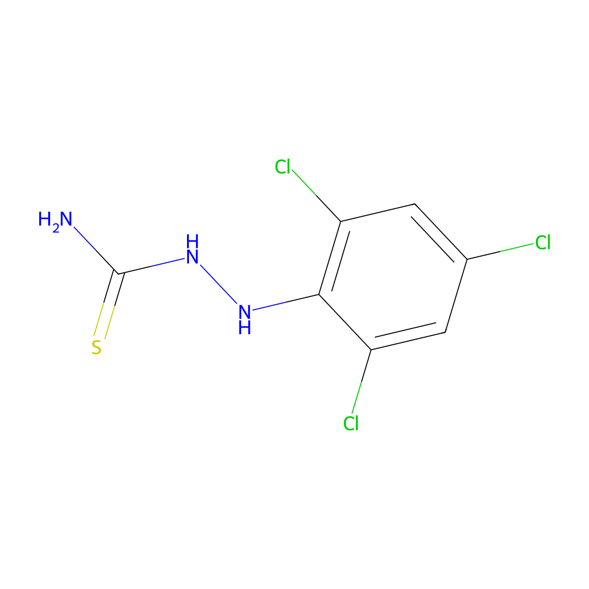 2-(2,4,6-Trichlorophenyl)-1-hydrazinecarbothioamide molecular structure, CAS 14576-98-8