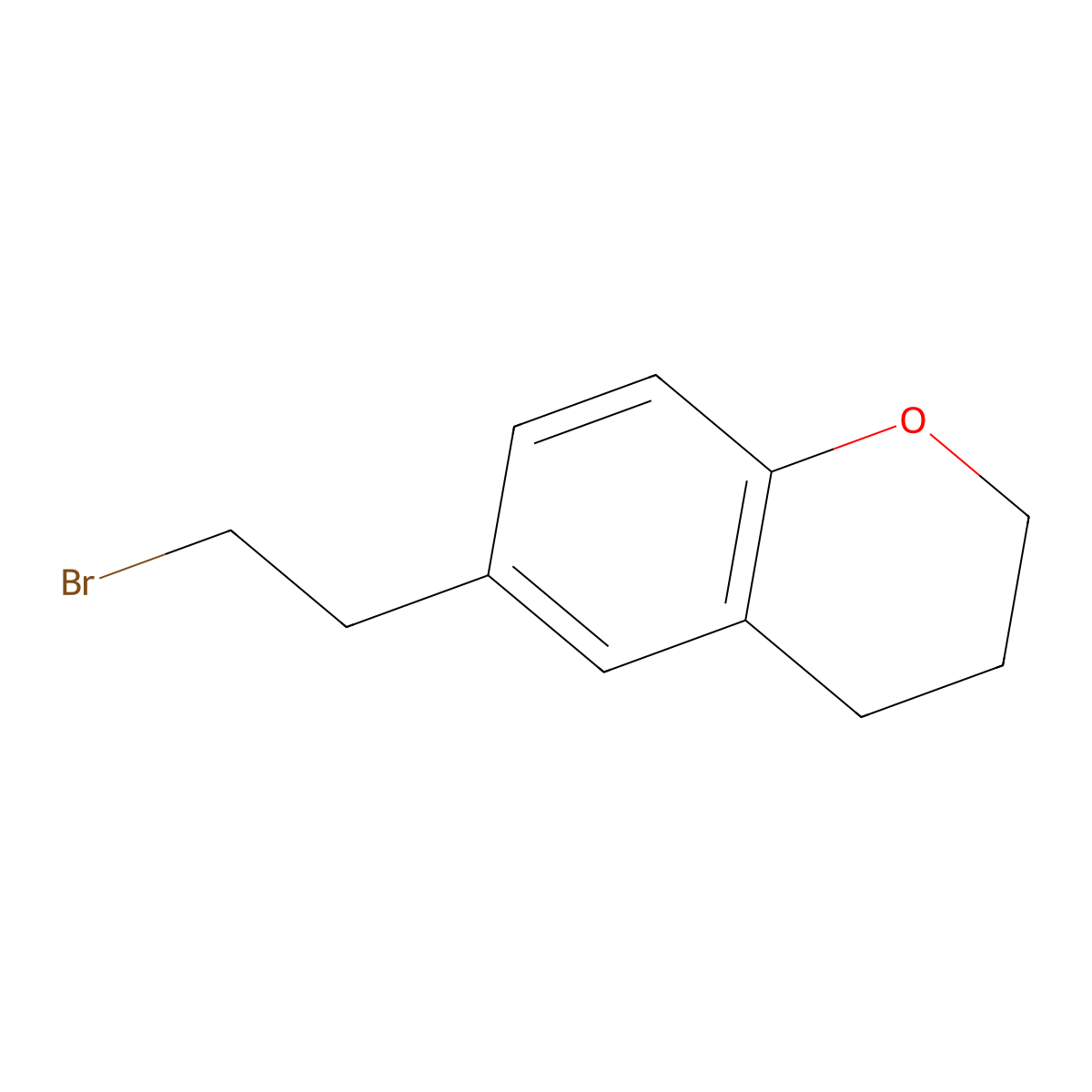 6-(2-bromoethyl)-3,4-dihydro-2H-1-benzopyran molecular structure, CAS 145760-34-5