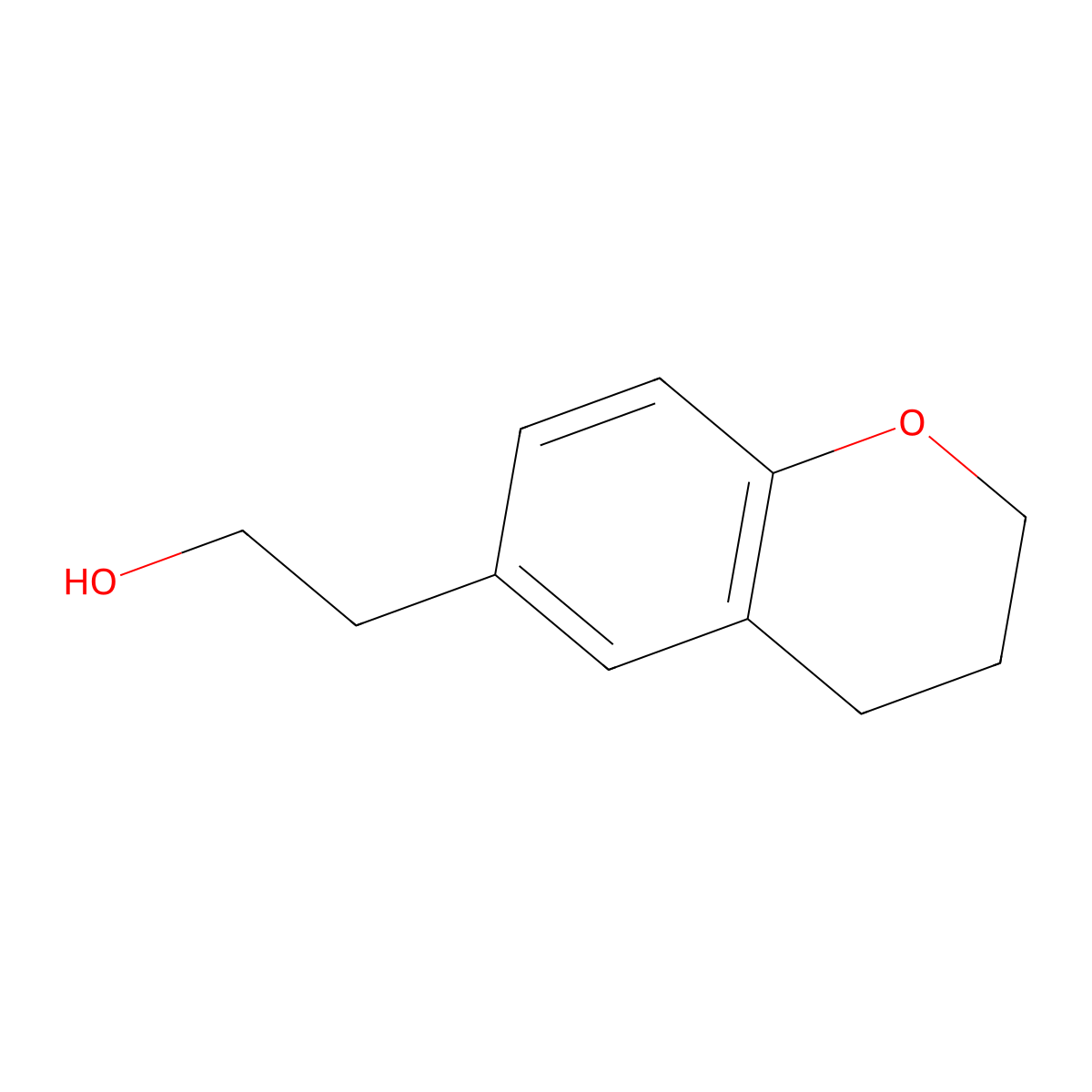 2-(3,4-dihydro-2H-1-benzopyran-6-yl)ethan-1-ol molecular structure, CAS 145760-40-3