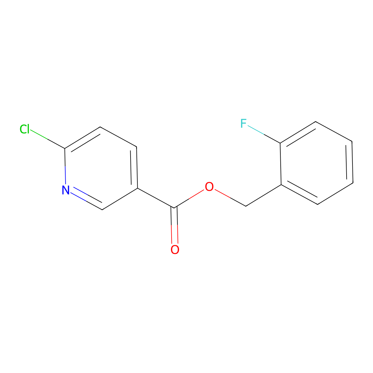 (2-Fluorophenyl)methyl 6-chloropyridine-3-carboxylate molecular structure, CAS 1457602-44-6