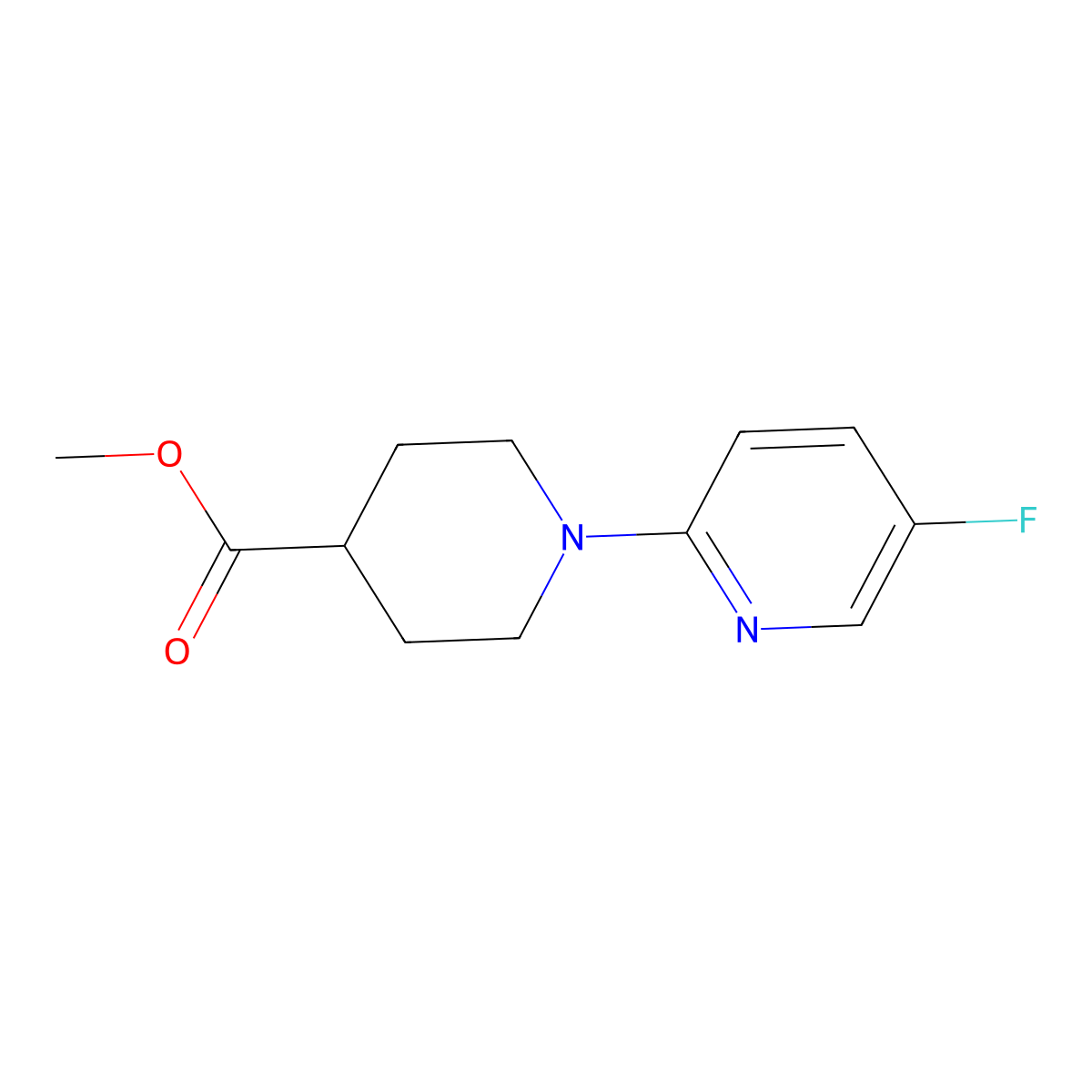 Methyl 1-(5-fluoropyridin-2-yl)piperidine-4-carboxylate molecular structure, CAS 1457612-06-4