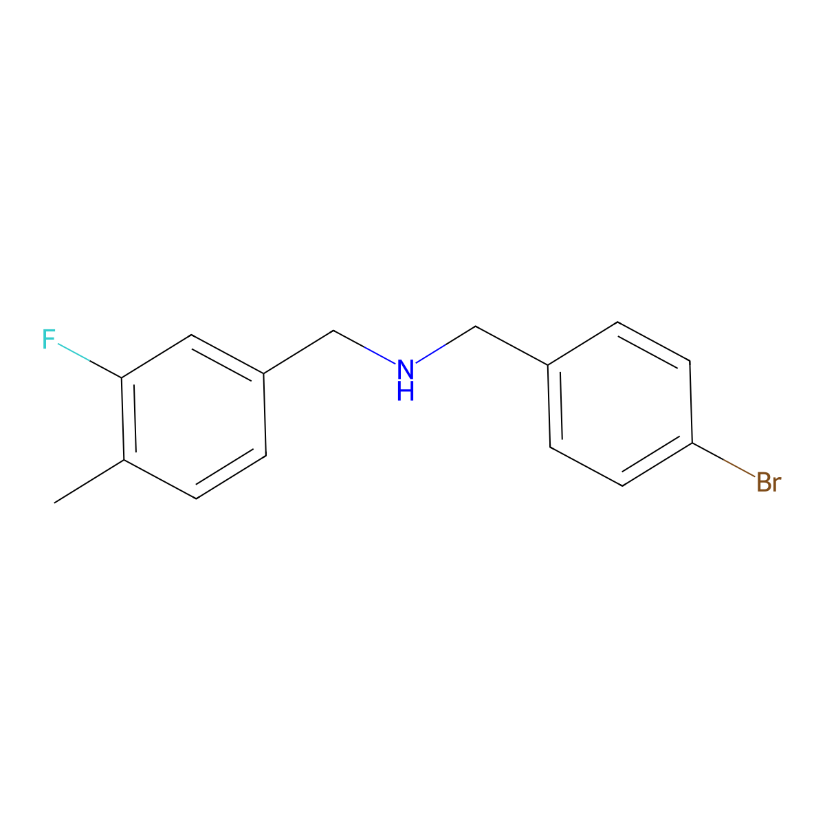 [(4-Bromophenyl)methyl][(3-fluoro-4-methylphenyl)methyl]amine molecular structure, CAS 1457663-63-6