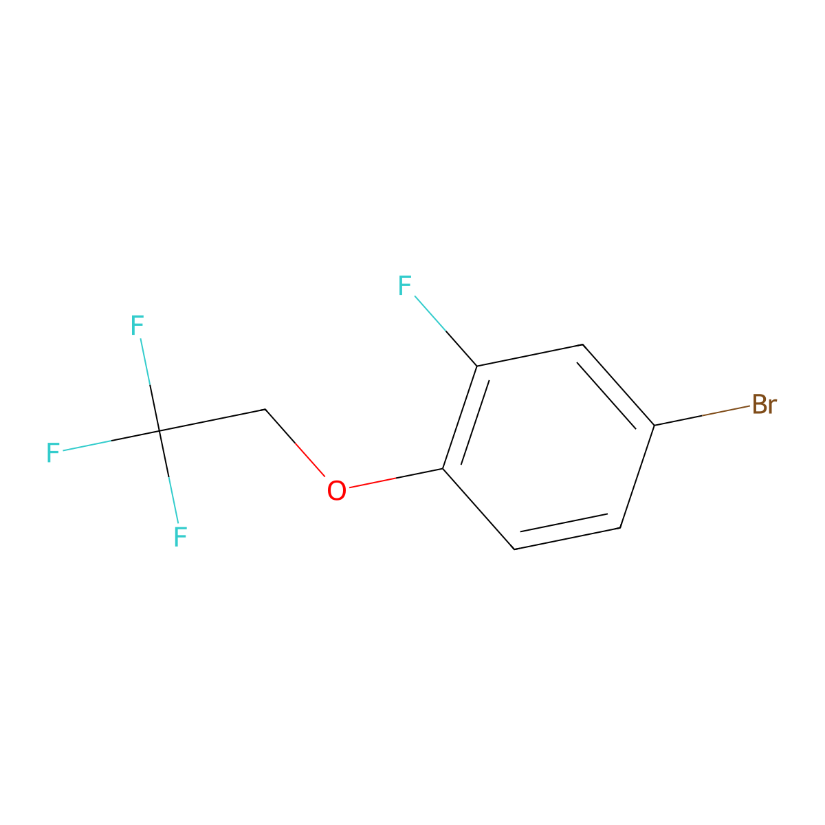 4-Bromo-2-fluoro-1-(2,2,2-trifluoroethoxy)benzene molecular structure, CAS 145767-77-7
