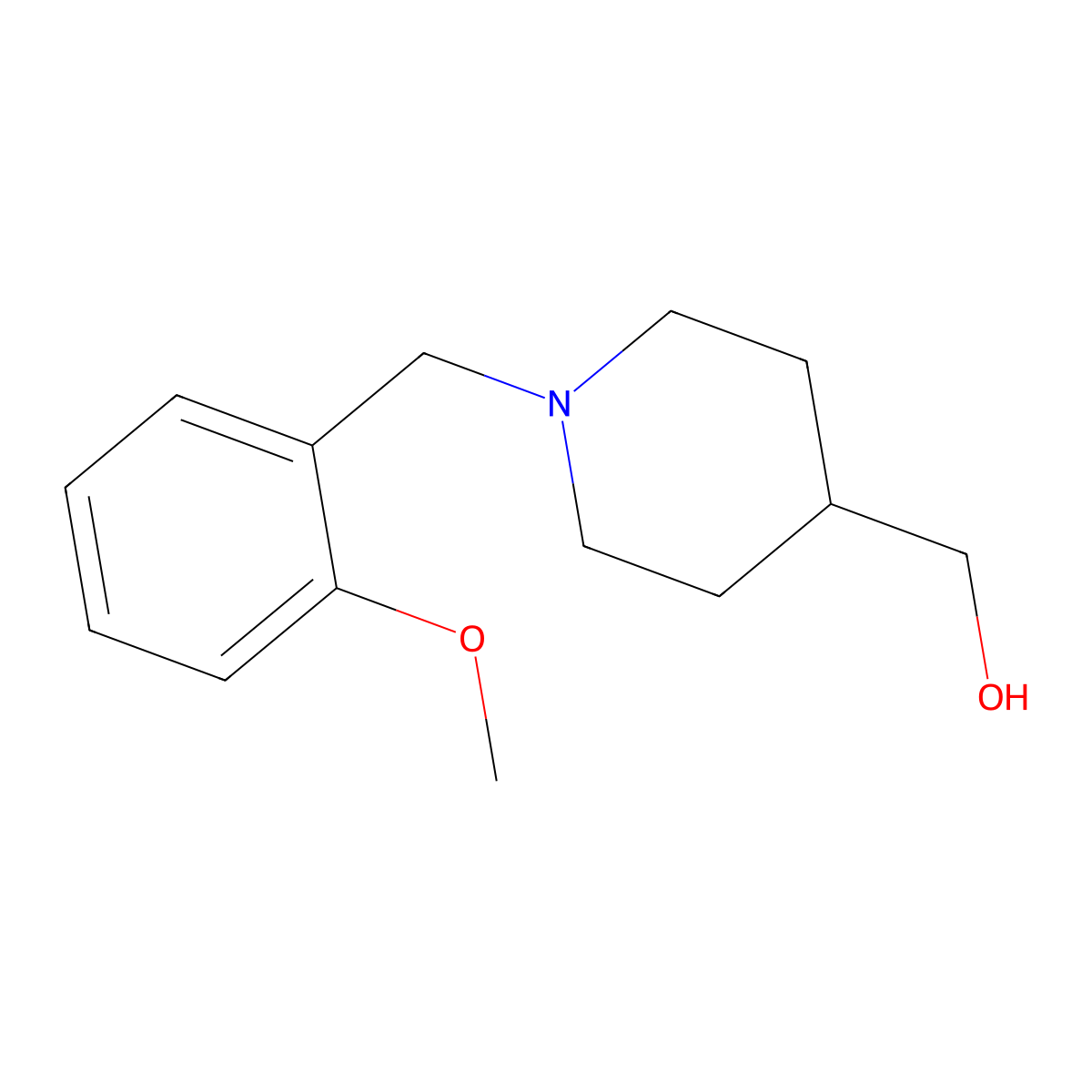 {1-[(2-Methoxyphenyl)methyl]piperidin-4-yl}methanol molecular structure, CAS 1457677-53-0