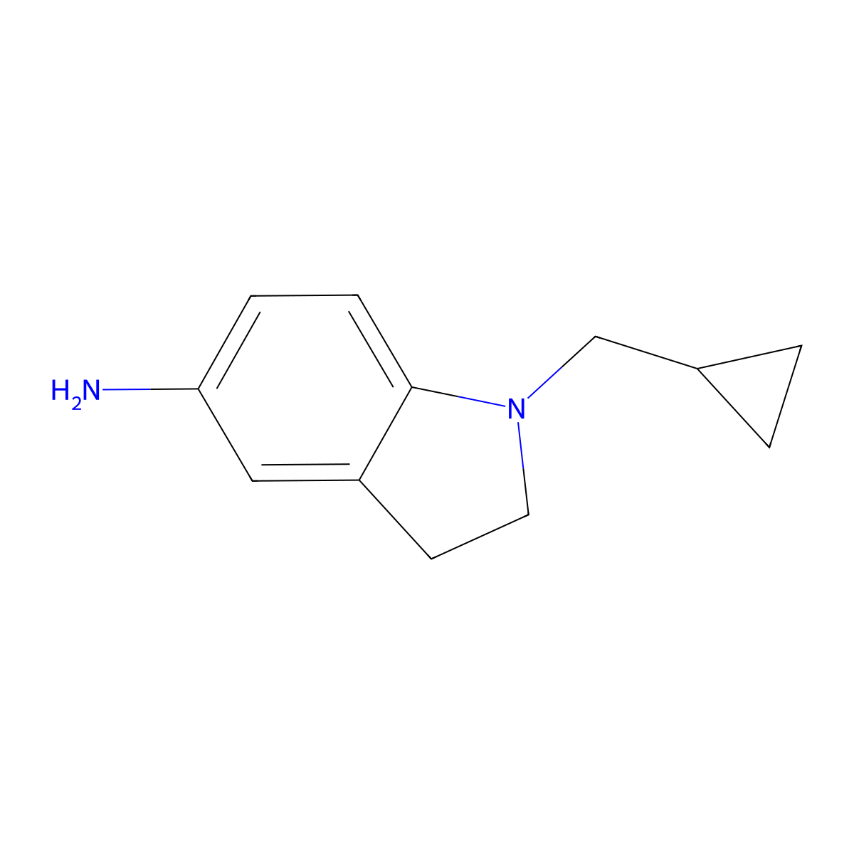 1-Cyclopropylmethyl-2,3-dihydro-1H-indol-5-ylamine molecular structure, CAS 1457698-52-0