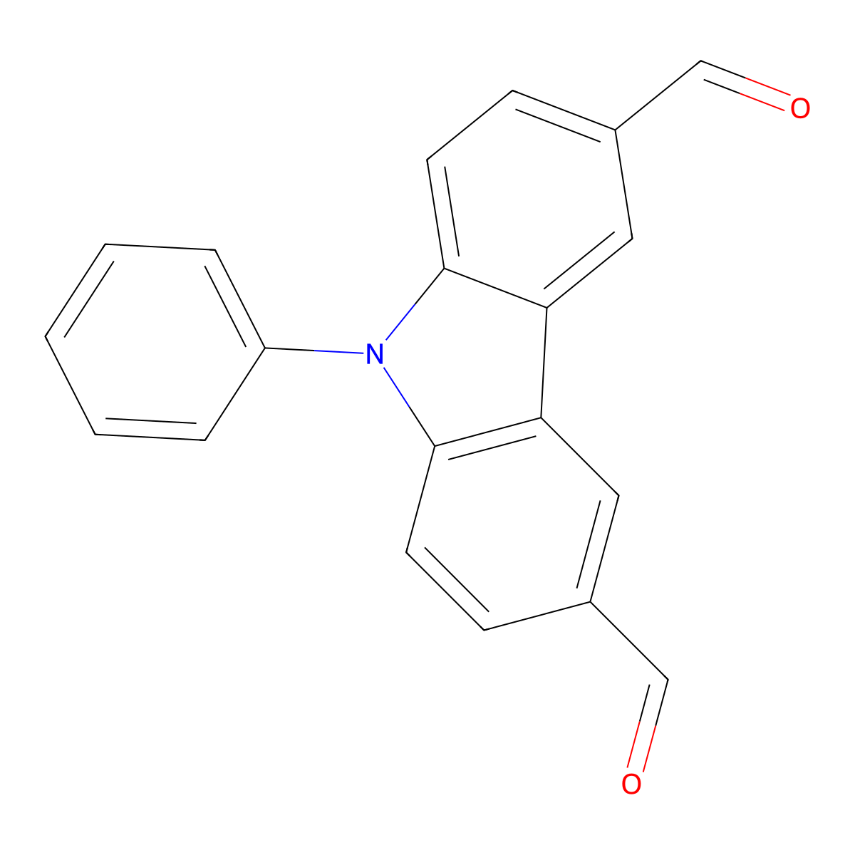 3,6-Diformyl-9-phenylcarbazole molecular structure, CAS 145771-93-3