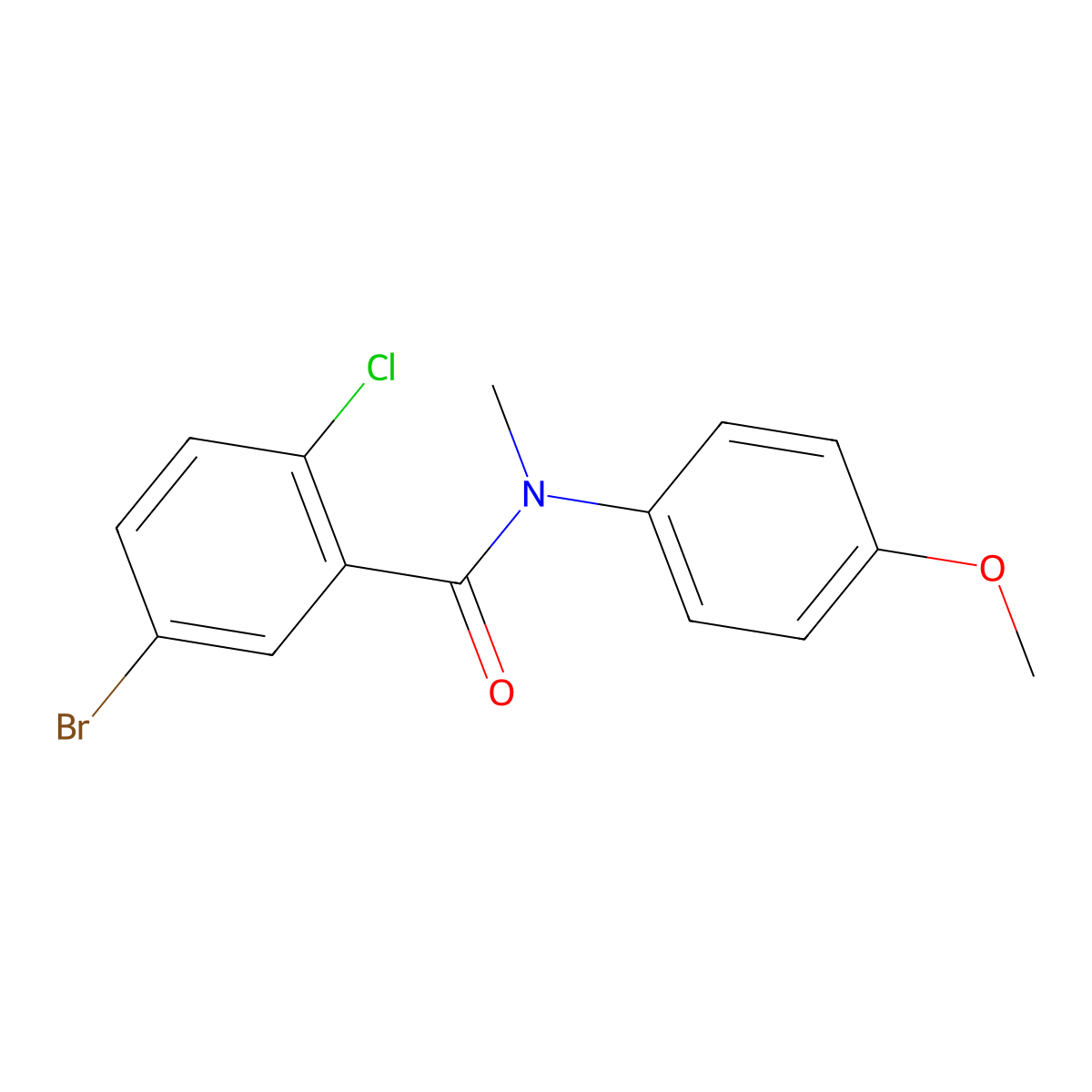 5-bromo-2-chloro-N-(4-methoxyphenyl)-N-methylbenzamide molecular structure, CAS 1457725-77-7