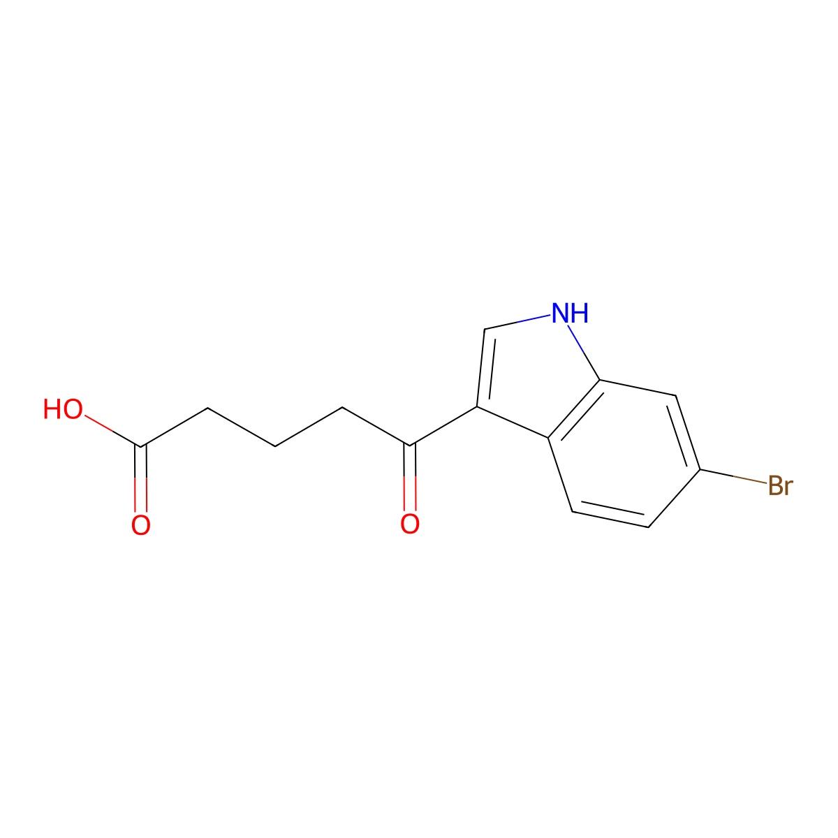 5-(6-bromo-1H-indol-3-yl)-5-oxopentanoic acid molecular structure, CAS 1457734-99-4