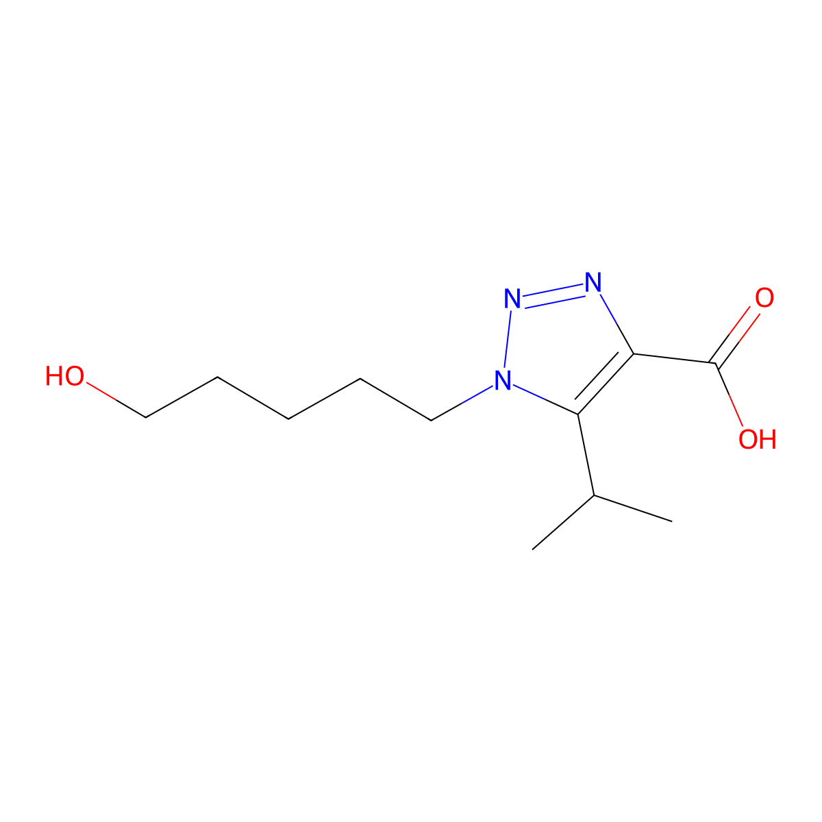 1-(5-Hydroxypentyl)-5-isopropyl-1h-1,2,3-triazole-4-carboxylic acid molecular structure, CAS 1457761-78-2