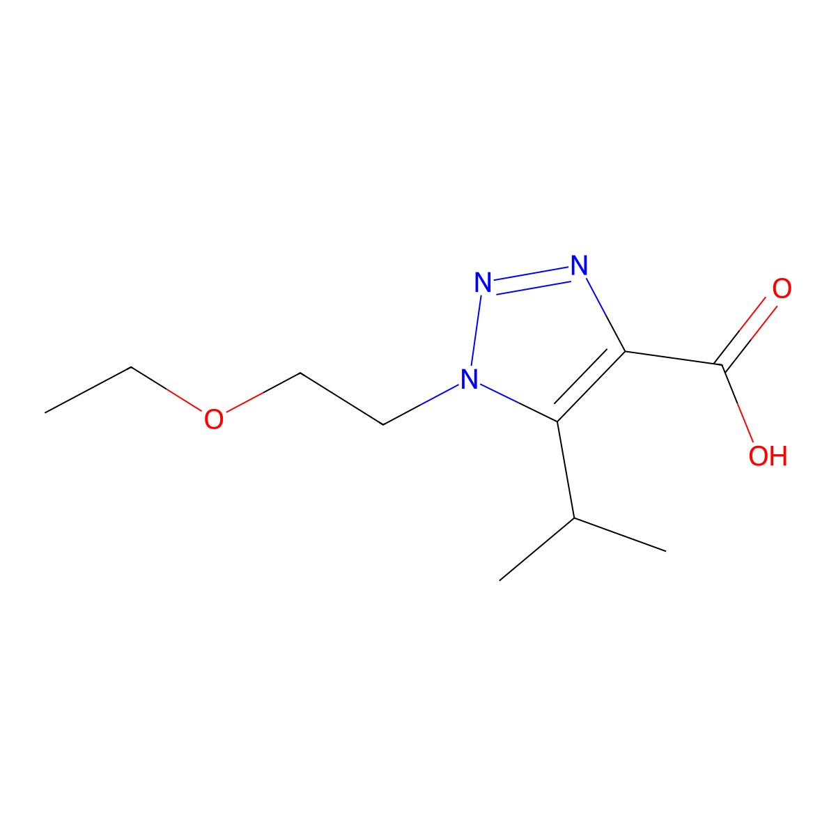 1-(2-Ethoxyethyl)-5-isopropyl-1h-1,2,3-triazole-4-carboxylic acid molecular structure, CAS 1457767-28-0