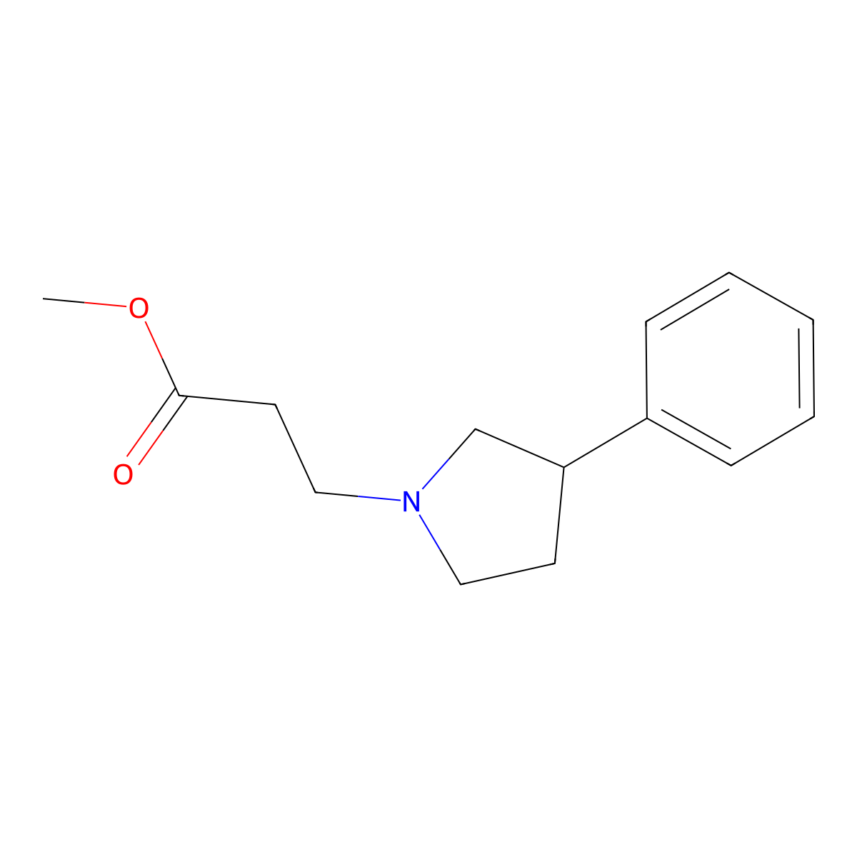 Methyl 3-(3-phenylpyrrolidin-1-yl)propanoate molecular structure, CAS 1457804-55-5
