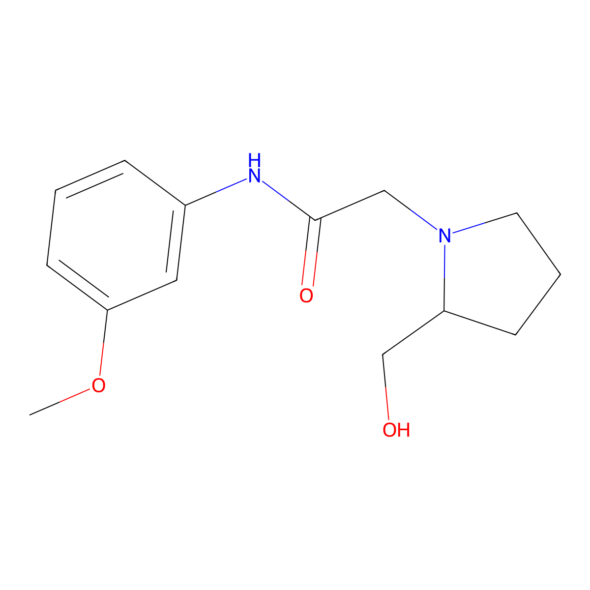 2-[2-(hydroxymethyl)pyrrolidin-1-yl]-N-(3-methoxyphenyl)acetamide molecular structure, CAS 1457815-49-4