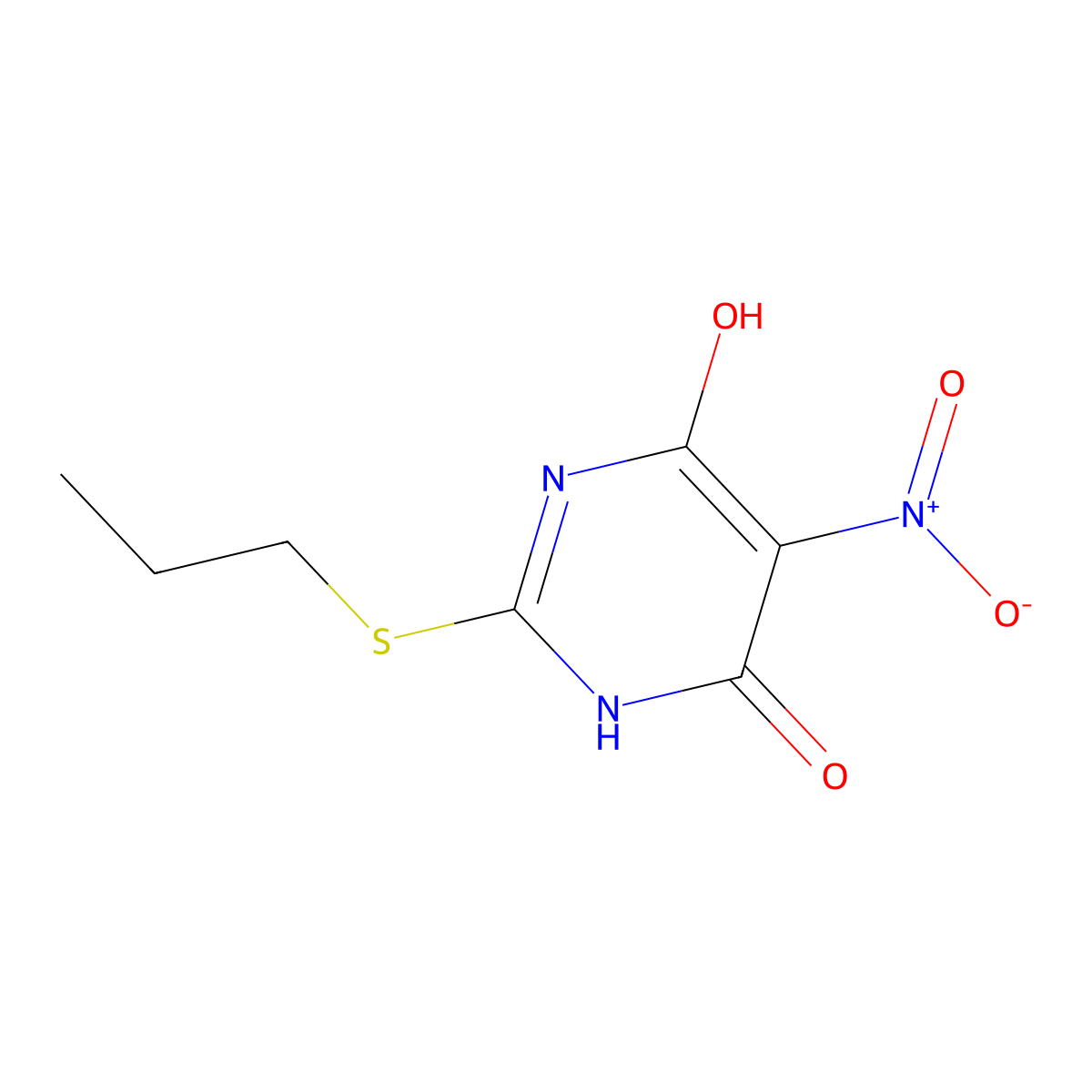6-Hydroxy-5-nitro-2-(propylthio)-4(3H)-pyrimidinone molecular structure, CAS 145783-13-7