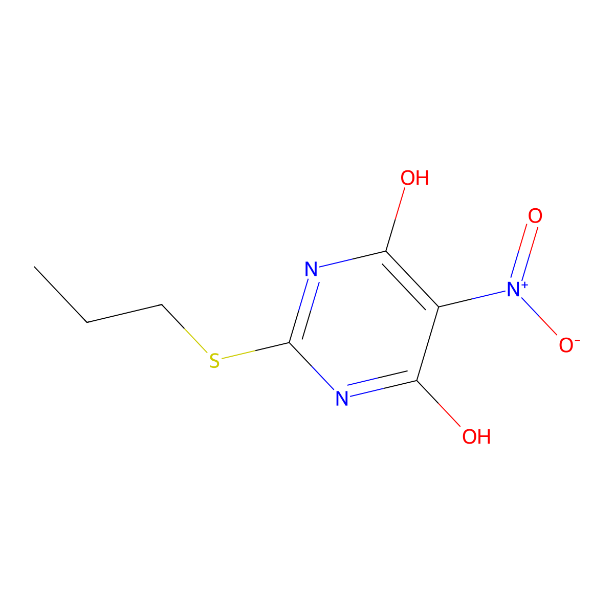 6-Hydroxy-5-nitro-2-(propylthio)-4(3H)-pyrimidinone molecular structure, CAS 145783-13-7