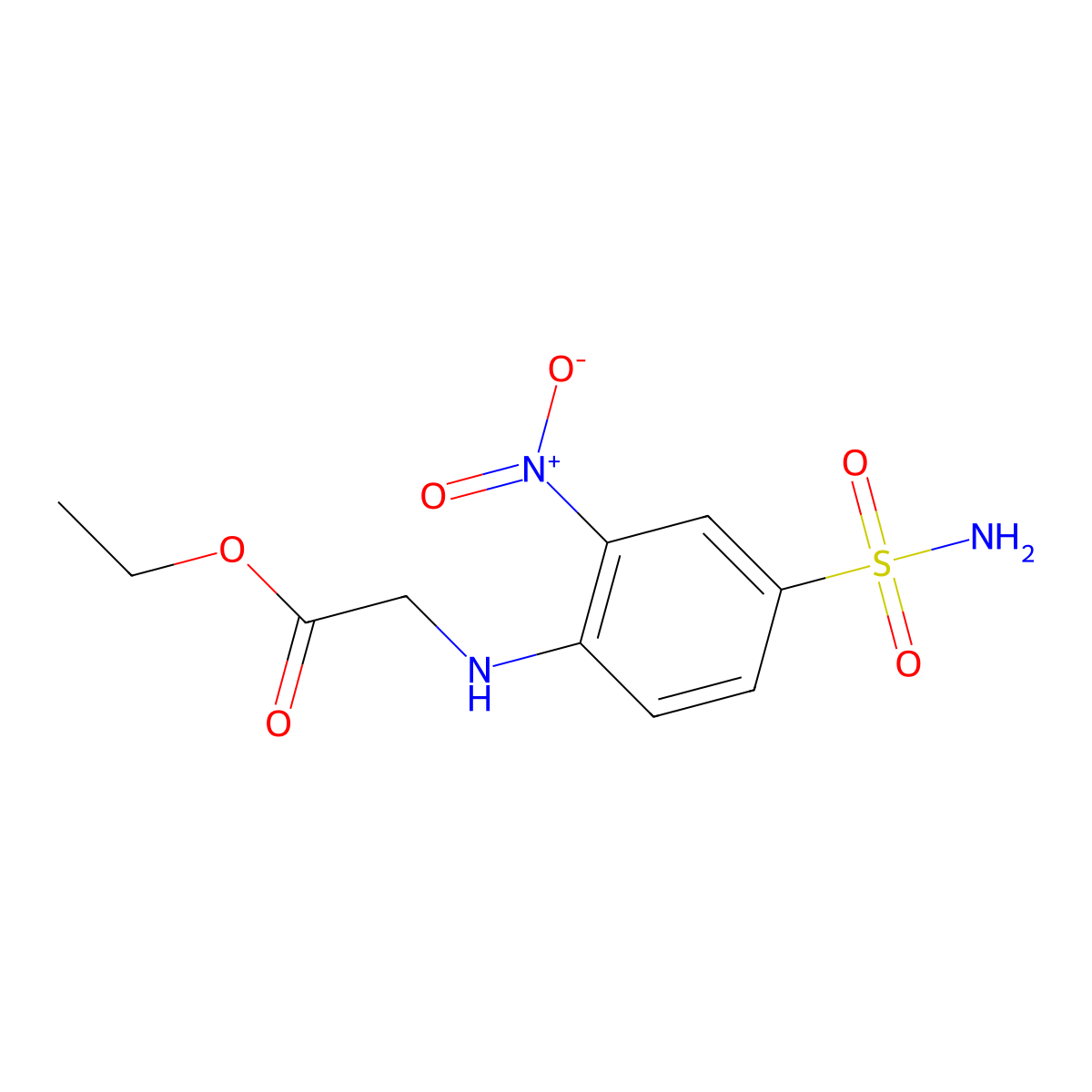 Ethyl 2-[(2-nitro-4-sulfamoylphenyl)amino]acetate molecular structure, CAS 1457833-78-1