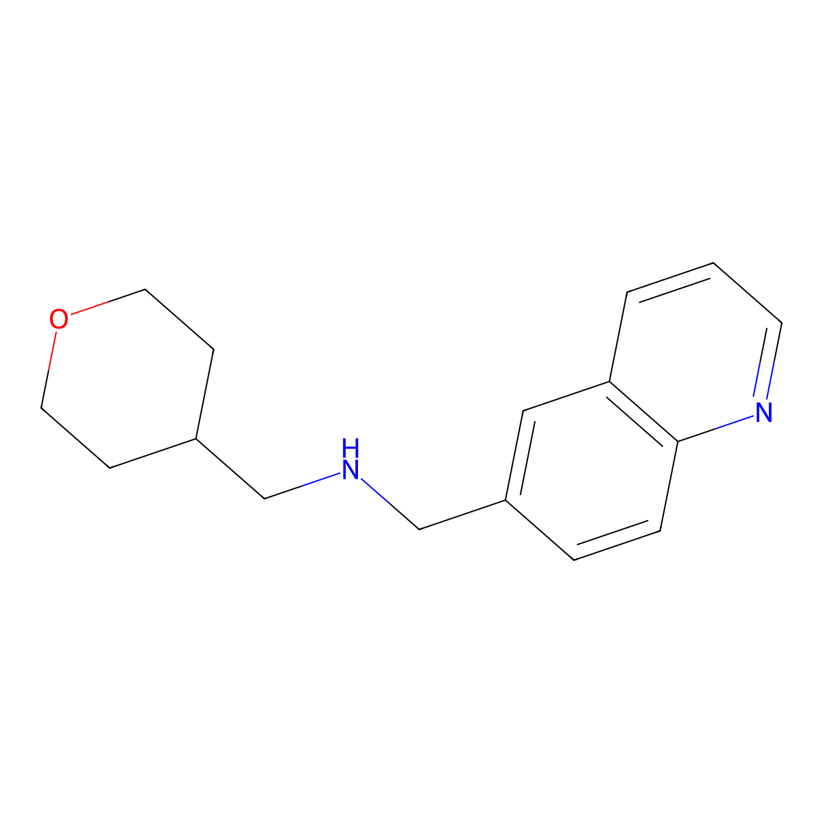 1-(Quinolin-6-yl)-N-((tetrahydro-2H-pyran-4-yl)methyl)methanamine molecular structure, CAS 1457856-16-4