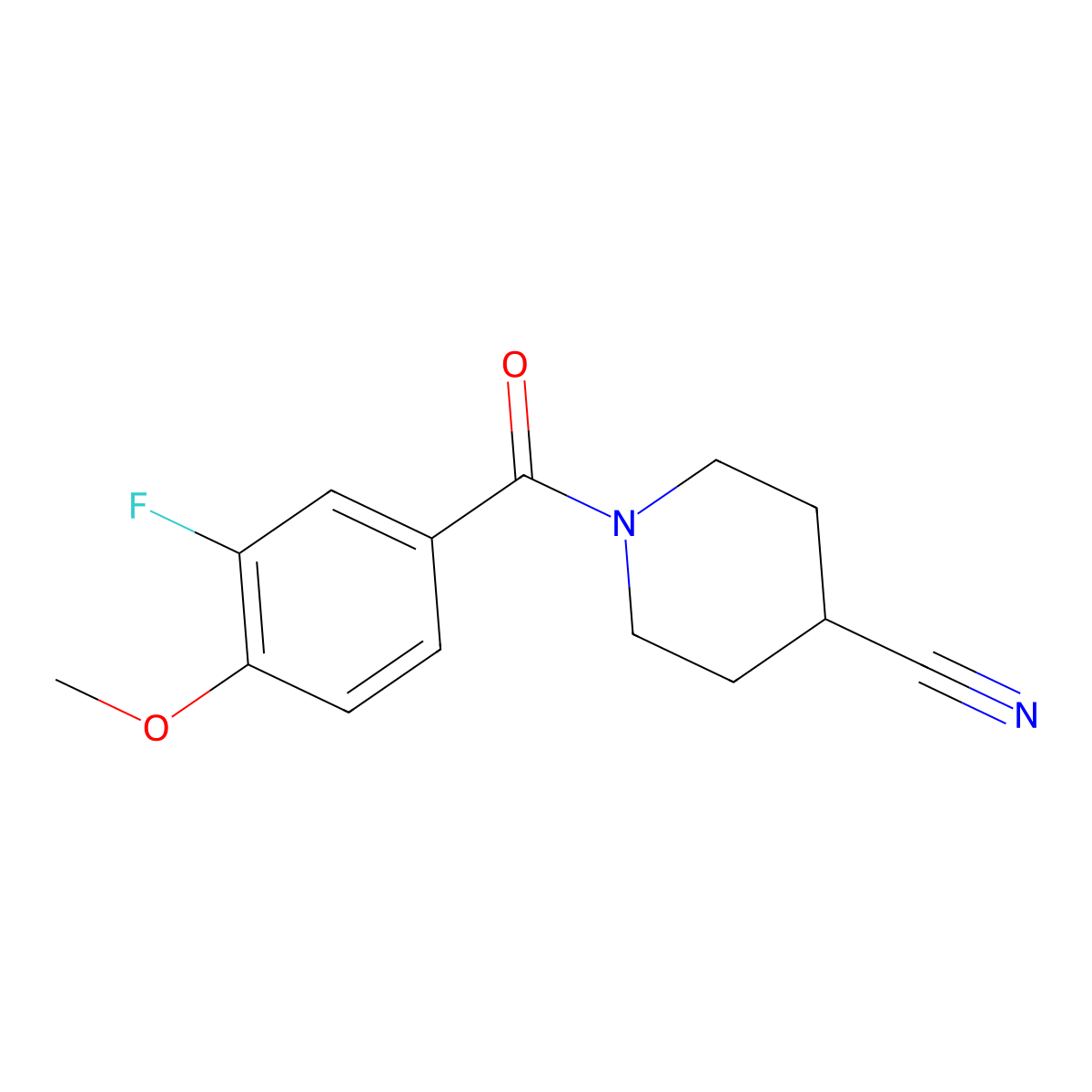 1-(3-Fluoro-4-methoxybenzoyl)piperidine-4-carbonitrile molecular structure, CAS 1457871-38-3
