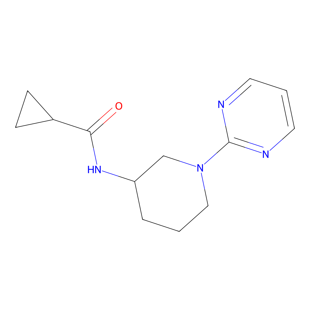 N-[1-(pyrimidin-2-yl)piperidin-3-yl]cyclopropanecarboxamide molecular structure, CAS 1457886-72-4