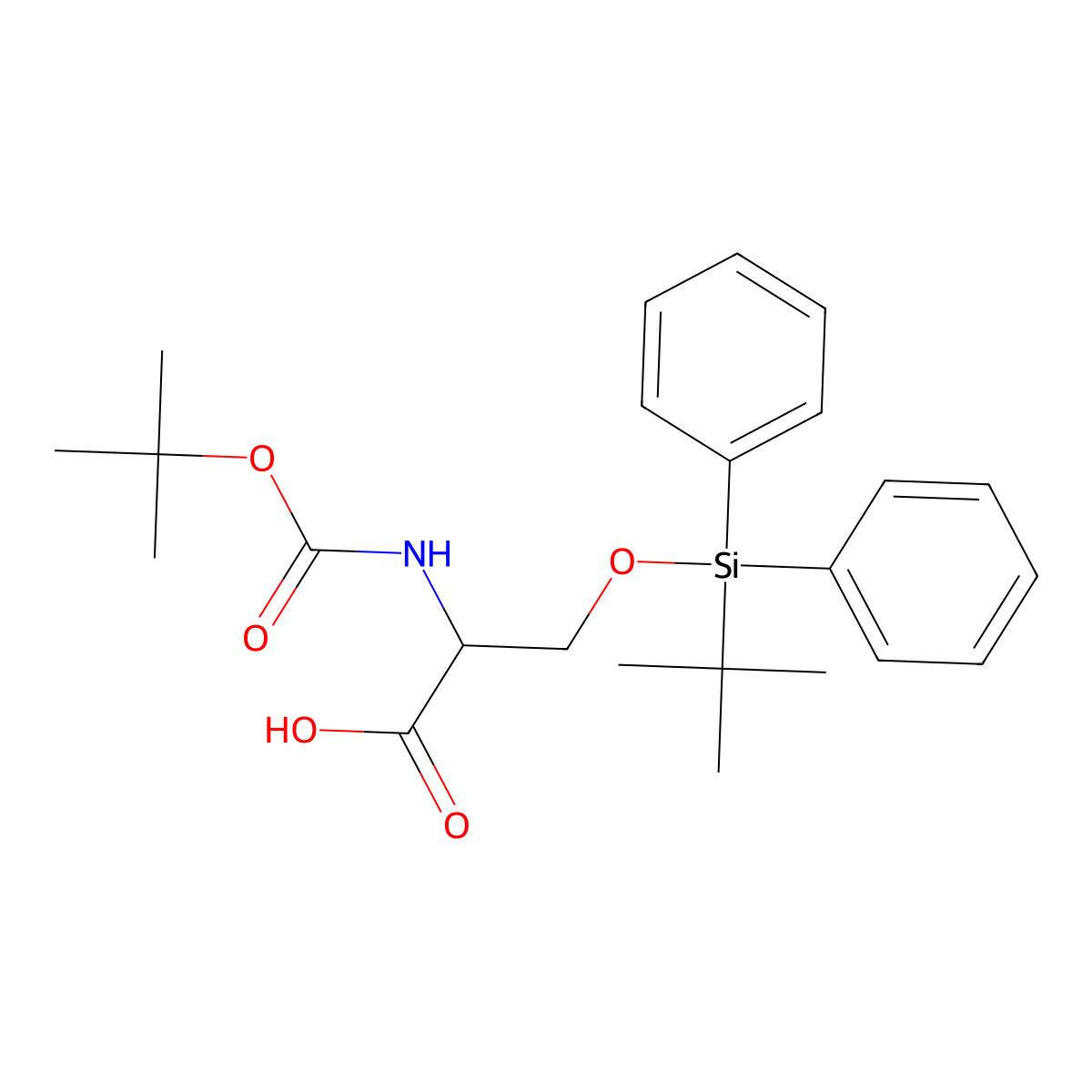 (S)-2-(Tert-butoxycarbonylamino)-3-(tert-butyldiphenylsilyloxy)propanoic acid molecular structure, CAS 145790-51-8